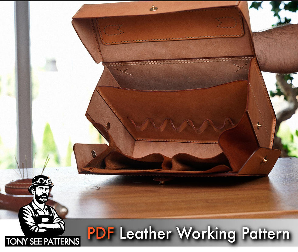 Thumbnail: Leather Tool Box Pattern - Tool Bag - Pdf Download - Video Tutorial