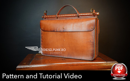 Briefcase Bag Pattern Leather DIY Pdf Download Leather Bag