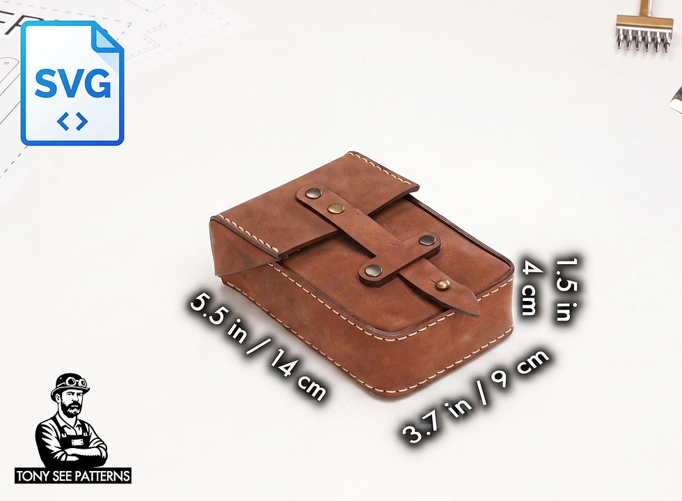 Thumbnail: Leather Pouches Set SVG Pattern, Laser Cut File, DXF Template, Cricut Glowforge
