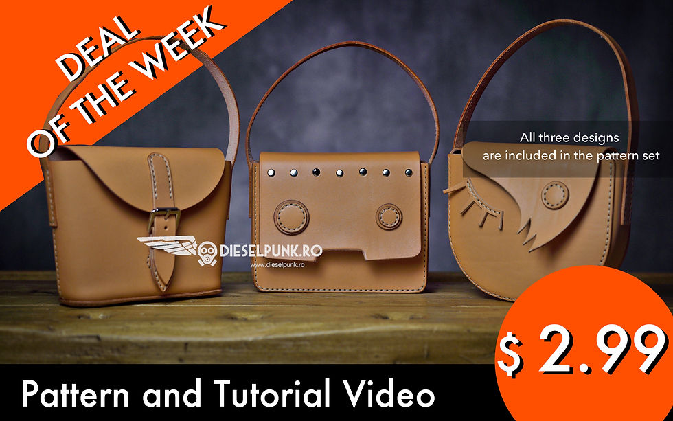 Small Leather Bags Pattern - Pattern Set - Leather DIY - Pdf Download - Leather
