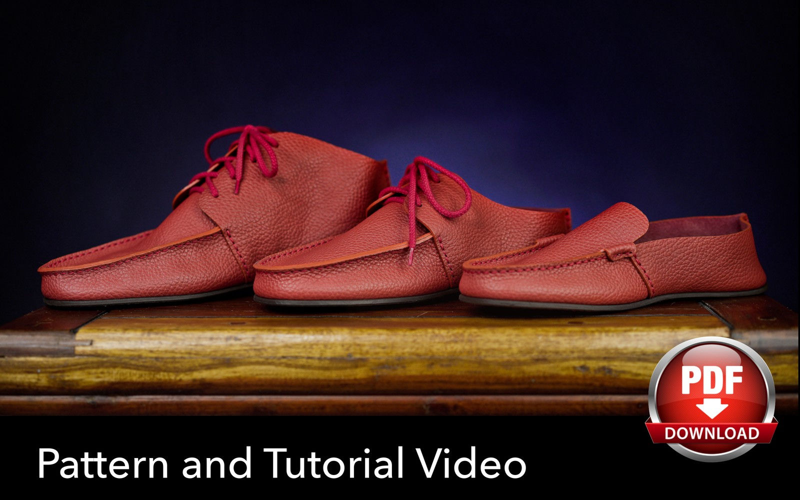 Moccasins Pattern - 3-Style Set: Loafer, Shoe, Ankle-Top - Pdf Download