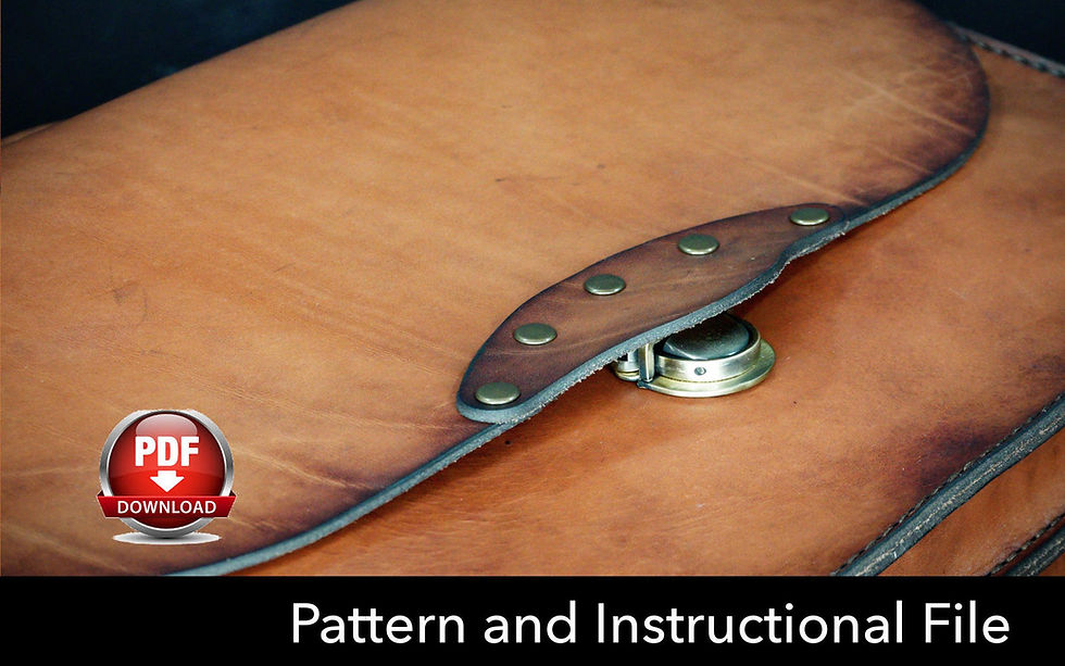 Thumbnail: Bag Pattern - Leather DIY - Pdf Download - Briefcase Bag