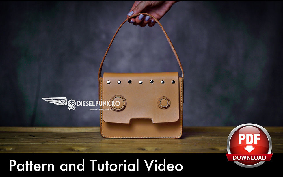 Thumbnail: Fashion Bag Pattern - Leather DIY - Pdf Download - Leather Bag - Video T