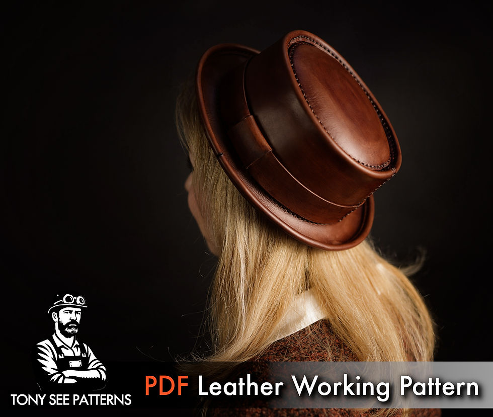 Thumbnail: Pork Pie Hat Pattern - Leather Hat Pattern - Pdf Download - Video Tutorial