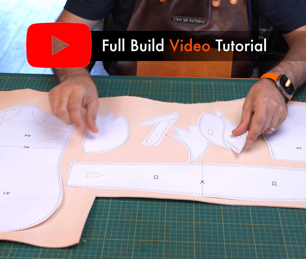 Thumbnail: Leather Fox Pattern: Raccoon Design DIY Template - Unisex Satchel PDF