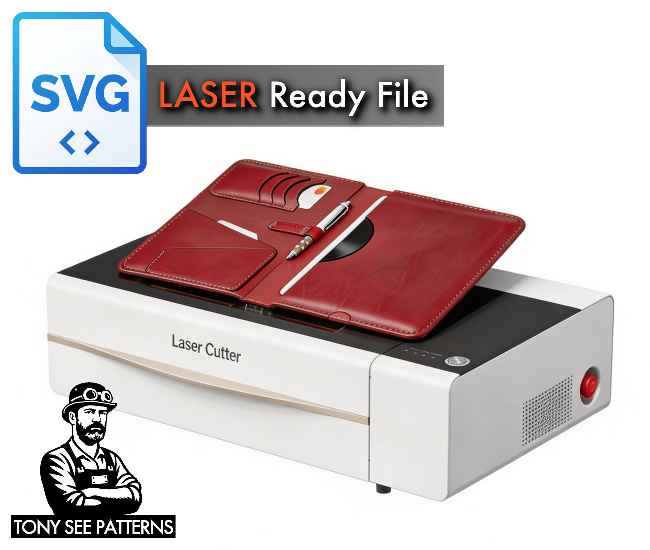 Leather Case for iPads and Notebooks SVG File - Laser Cutting Template with Vide
