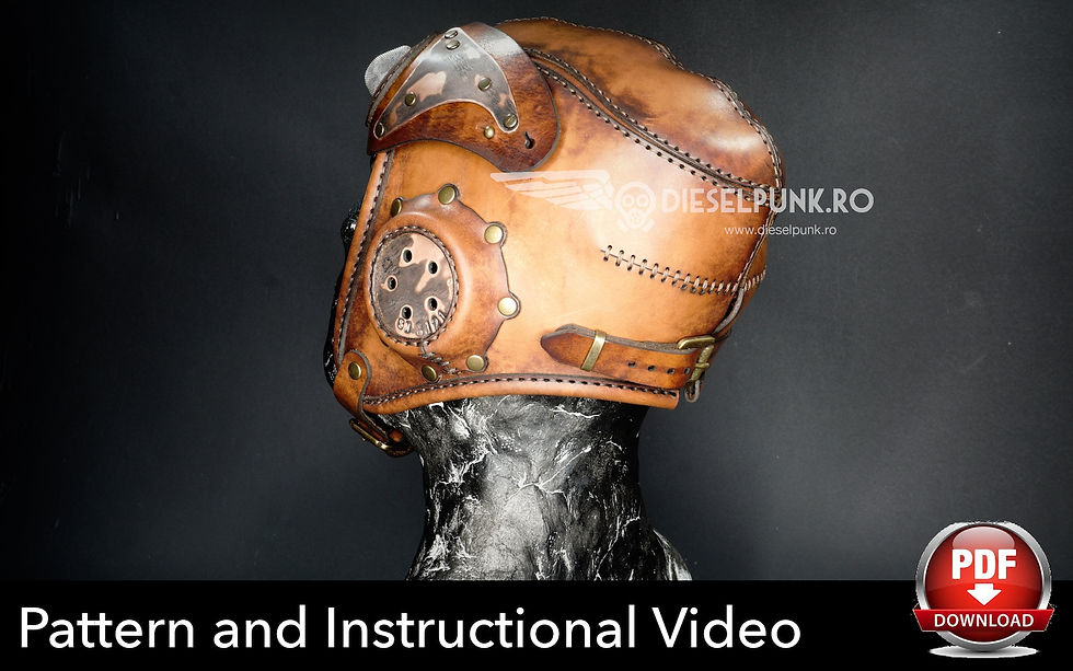 Thumbnail: D-Punker Aviator Cap Pattern - Dieselpunk Pilot Helmet - Pdf Download