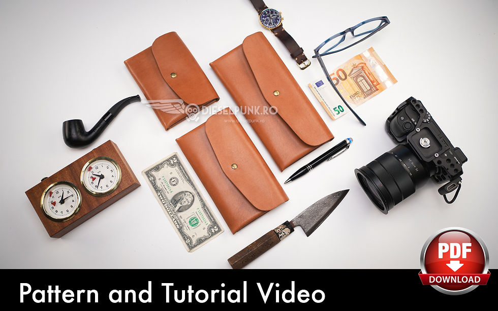 Thumbnail: Set of 3 Leather Wallet Patterns - Leather DIY - Pdf Download - Wallet Template