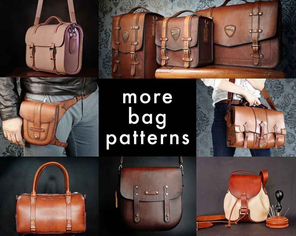 Thumbnail: Tote Bag Pattern - Leather DIY - Pdf Download