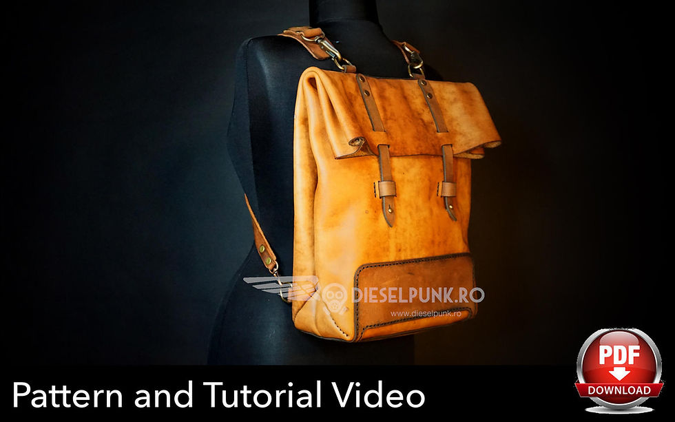 Thumbnail: Backpack Pattern - Folding Backpack - Leather DIY - Pdf Download