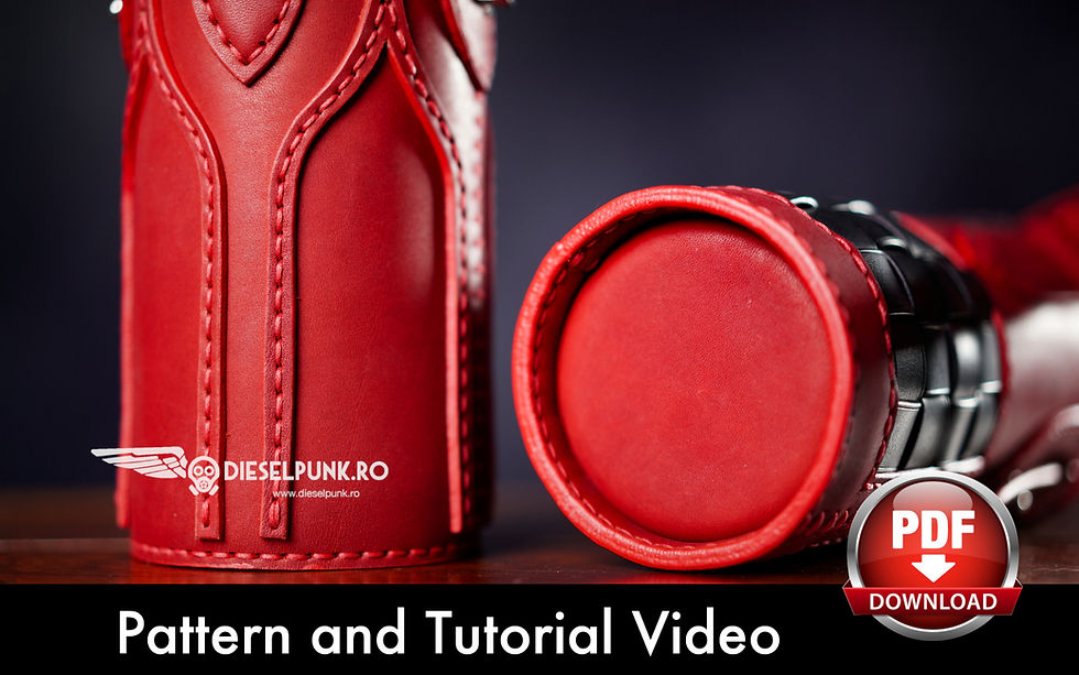Thumbnail: Bottle Holder Pattern - Leather DIY - Pdf Download - Video Tutorial - Wine Holde