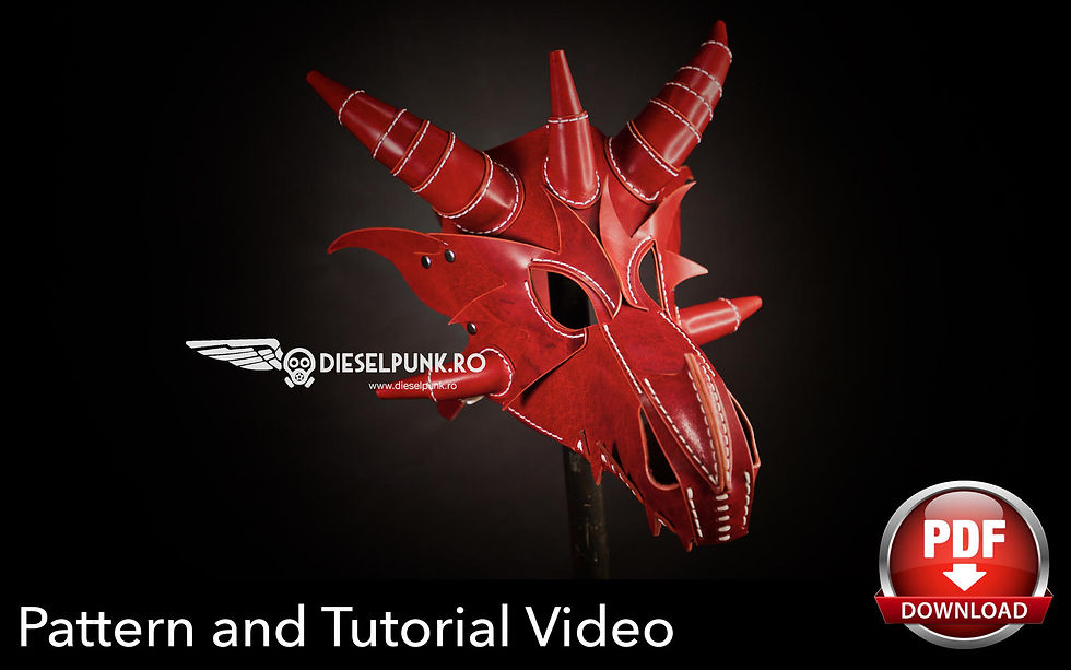 Thumbnail: Dragon Mask Pattern Set - DIY Pattern - Pdf Download - Video Tutorial