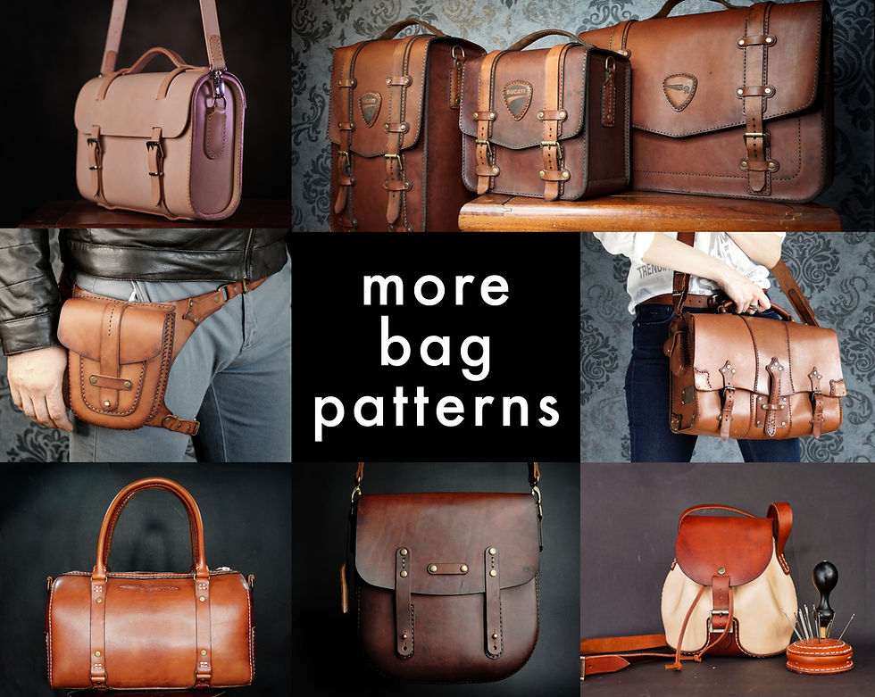 Thumbnail: Ladies Bag Pattern - Leather Bag Template - Pdf Download - Leather Pa
