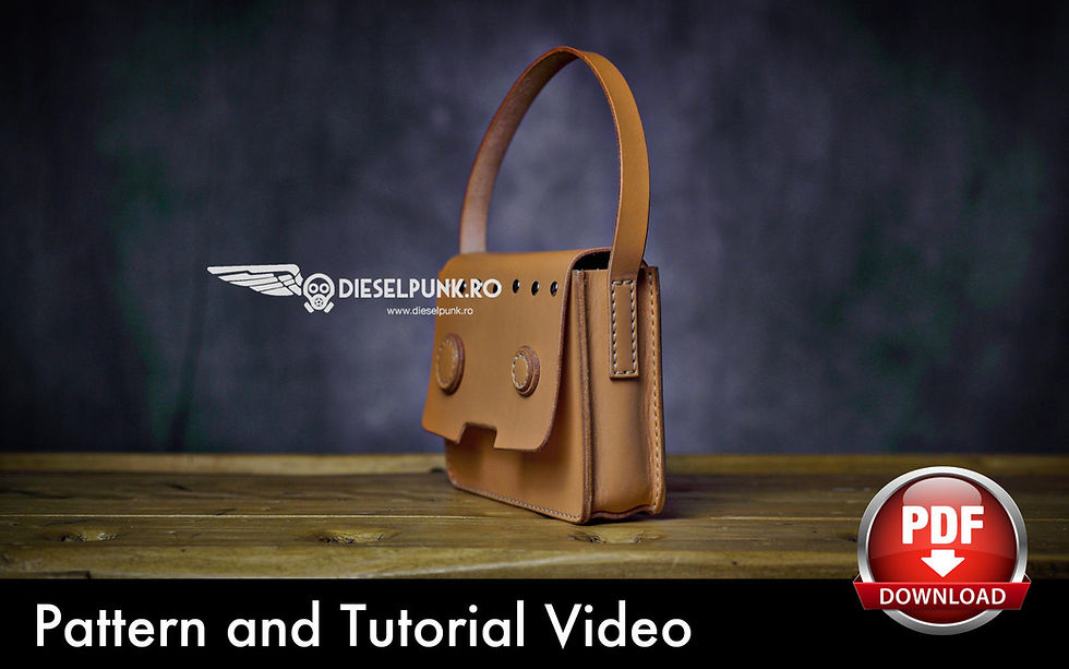 Thumbnail: Fashion Bag Pattern - Tiny Robot Design - Leather DIY - Pdf Download