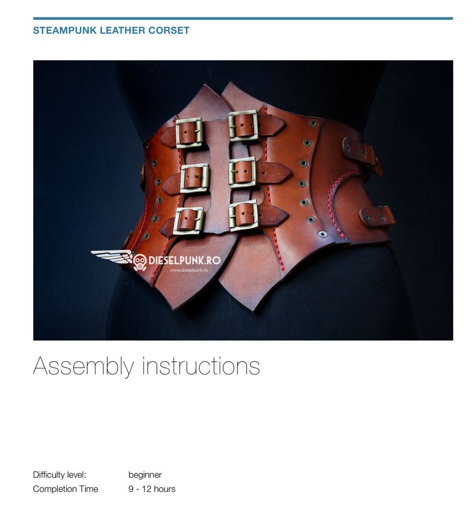 Thumbnail: Corset Pattern - Steampunk Corset DIY - Leather Corset Template - PDF Download