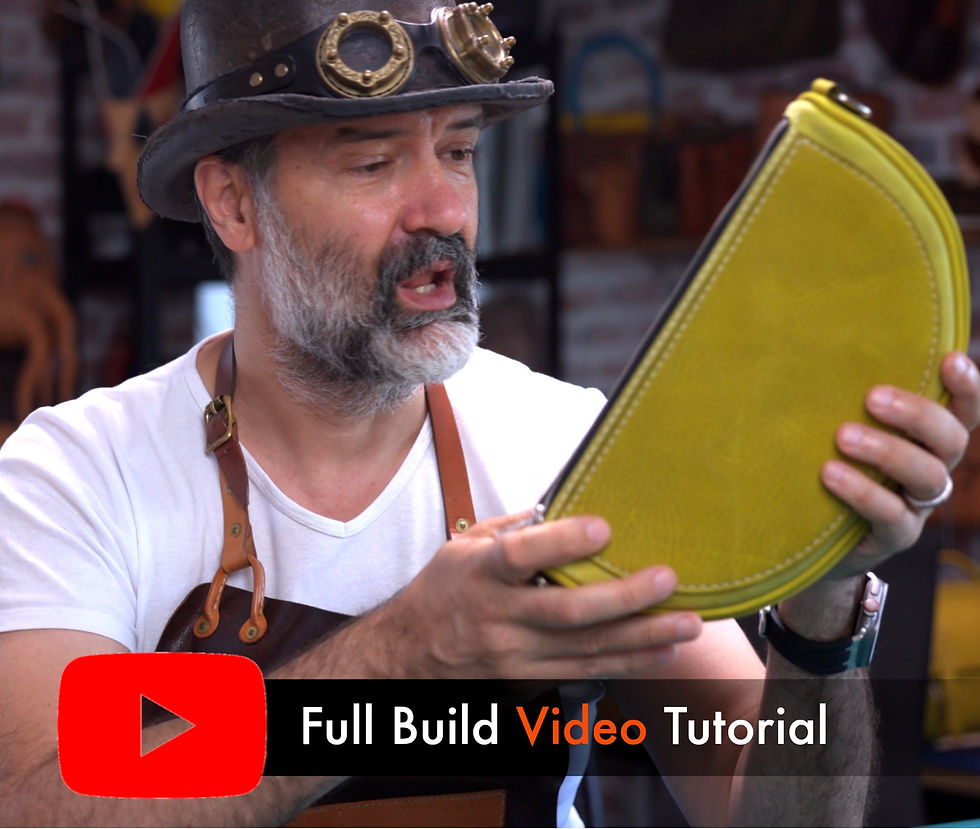 Thumbnail: Half Moon Purse Pattern: Leather Bag Template (PDF) with Video Tutorial