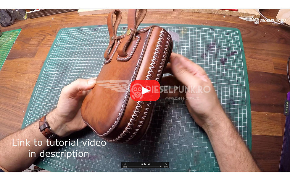 Thumbnail: Hip Bag Pattern - Leather DIY - Pdf Download - Bag template - Video Tutorial