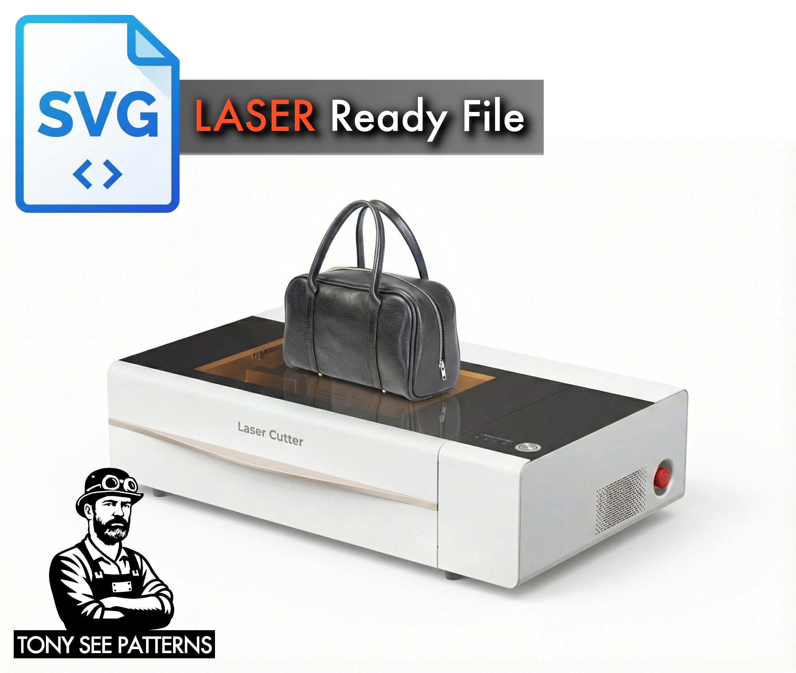 Leather Bag Laser Cutting SVG DXF Files DIY Project Download
