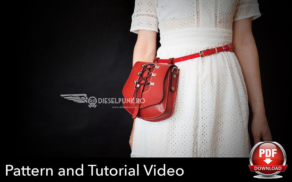 Thumbnail: Bag Pattern - Hip Bag Compact Style - Leather DIY - Pdf Download