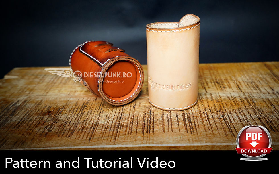 Thumbnail: Leather Cup Pattern - Leather DIY - Pdf Download - Video Tutorial