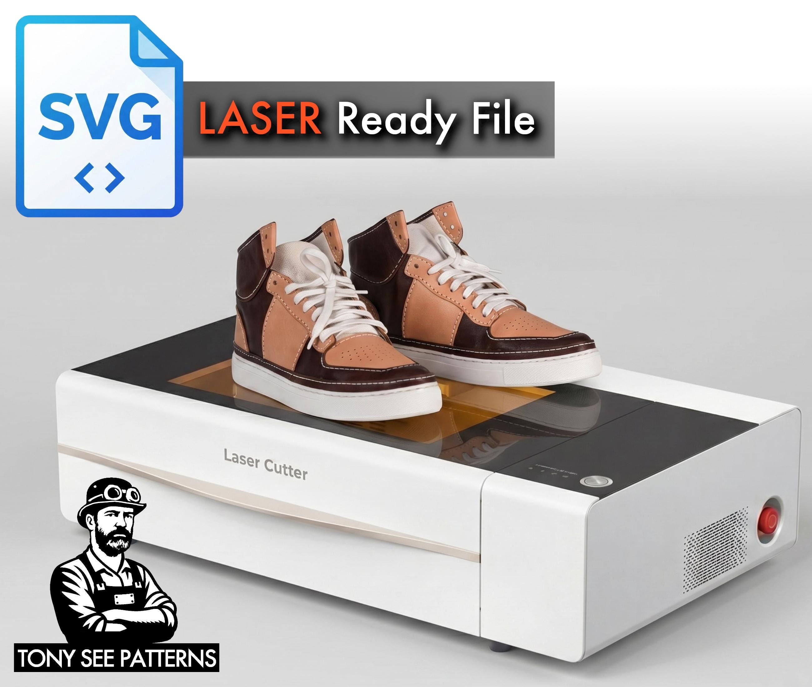 Sneakers SVG DXF for Leathercraft | Laser Cutting Shoe Pattern