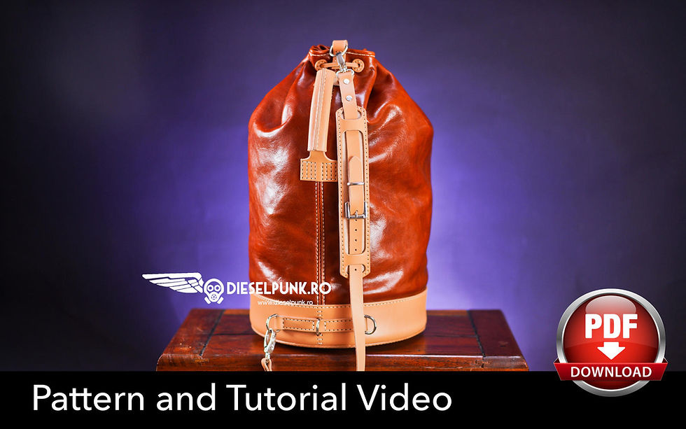 Thumbnail: Duffel Bag Pattern - Leather DIY - Pdf Download - Gym Bag