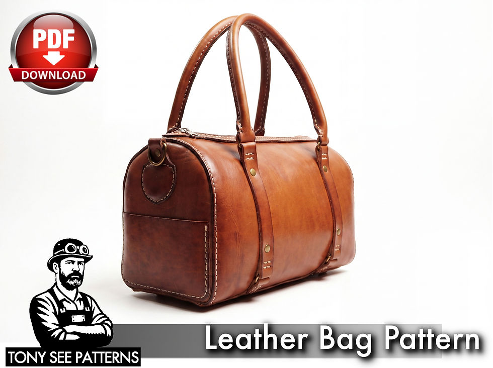 Thumbnail: Bag Pattern - Leather DIY - Pdf Download - Weekender Bag - Video Tutorial