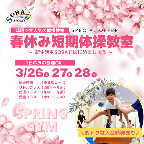城陽の春休み短期体操教室 SORASPORTS