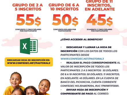 📢 ¡PROMOCIONES PARA GRUPOS EN EL III SEMINARIO NACIONAL DE PASTORAL EDUCATIVA de CONFEDEC! 🌍✨