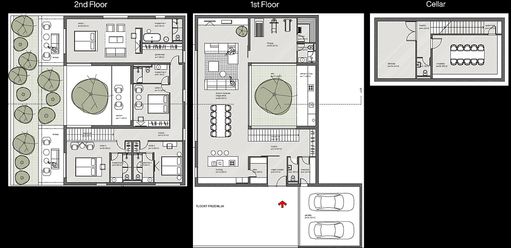 Floor plan of each villa