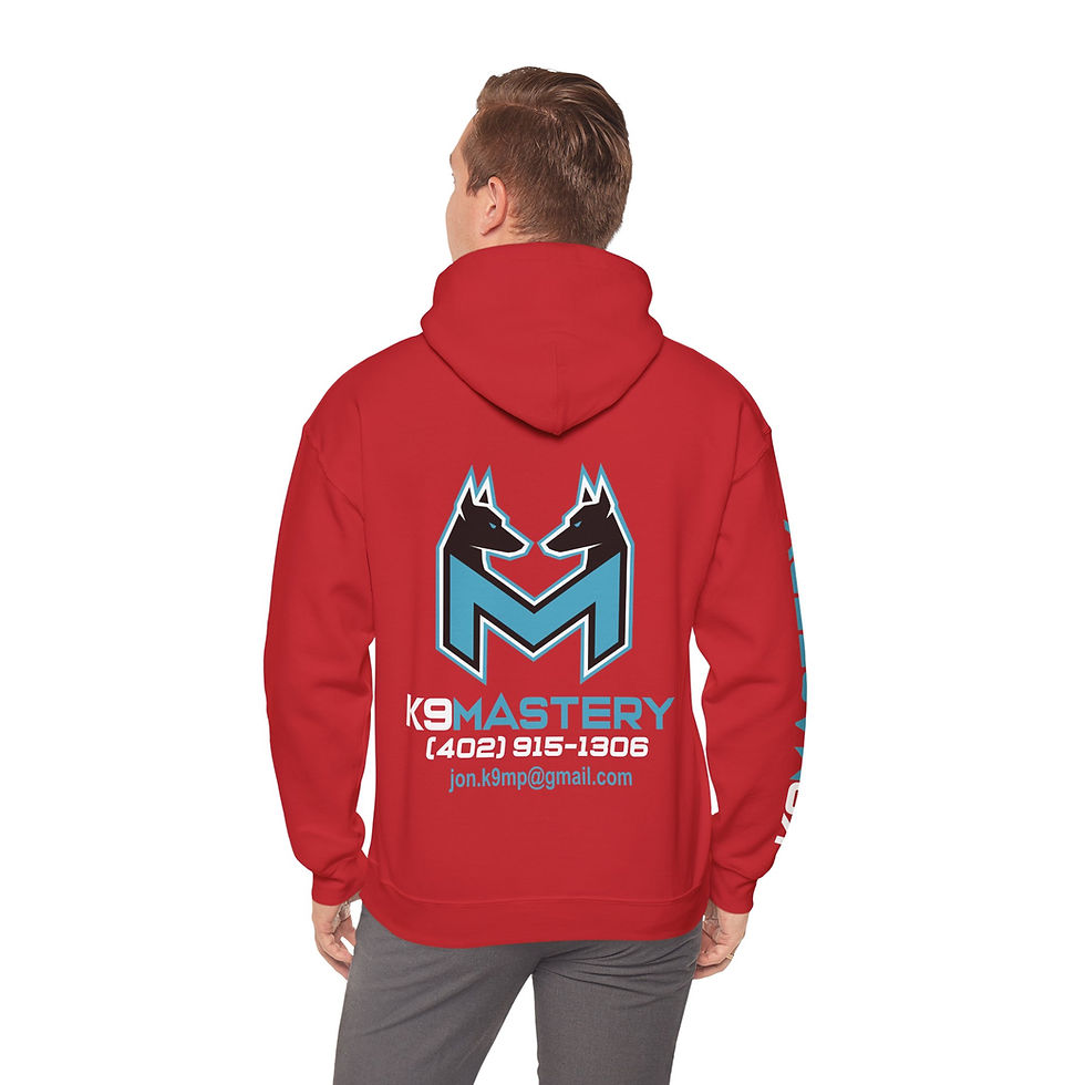 Thumbnail: K9 Mastery Custom Hooded Sweatshirt (Light Blue/Black Logo)