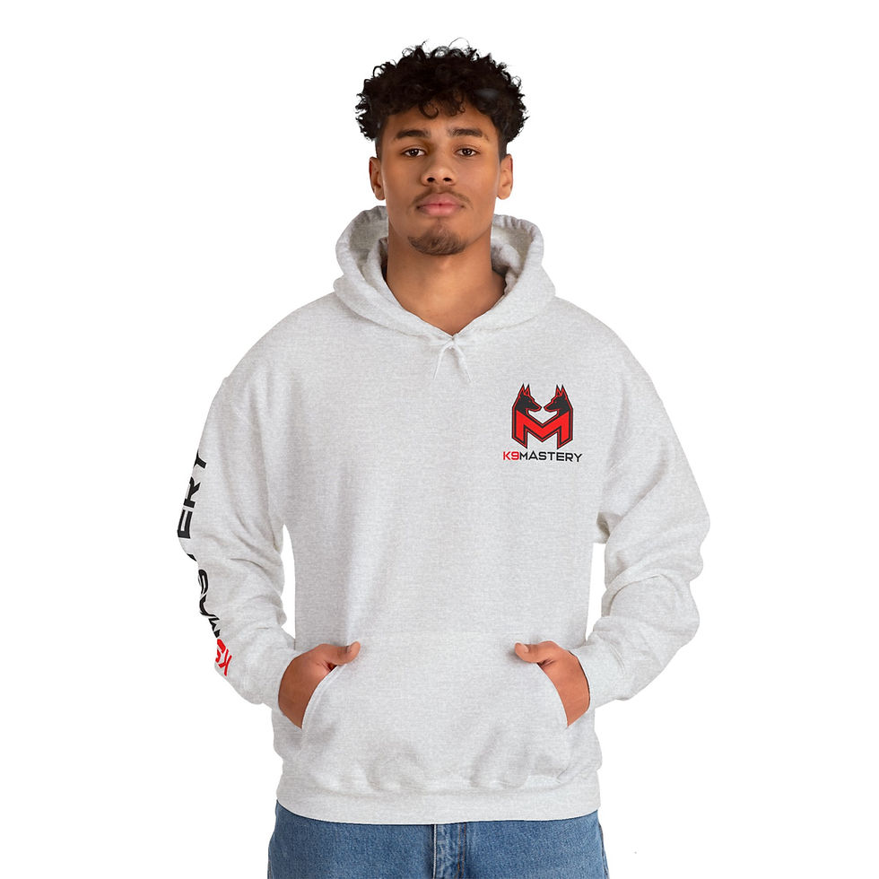 Thumbnail: K9 Mastery Custom Unisex Heavy Blend™ Hooded Sweatshirt (Red/Black Logo)