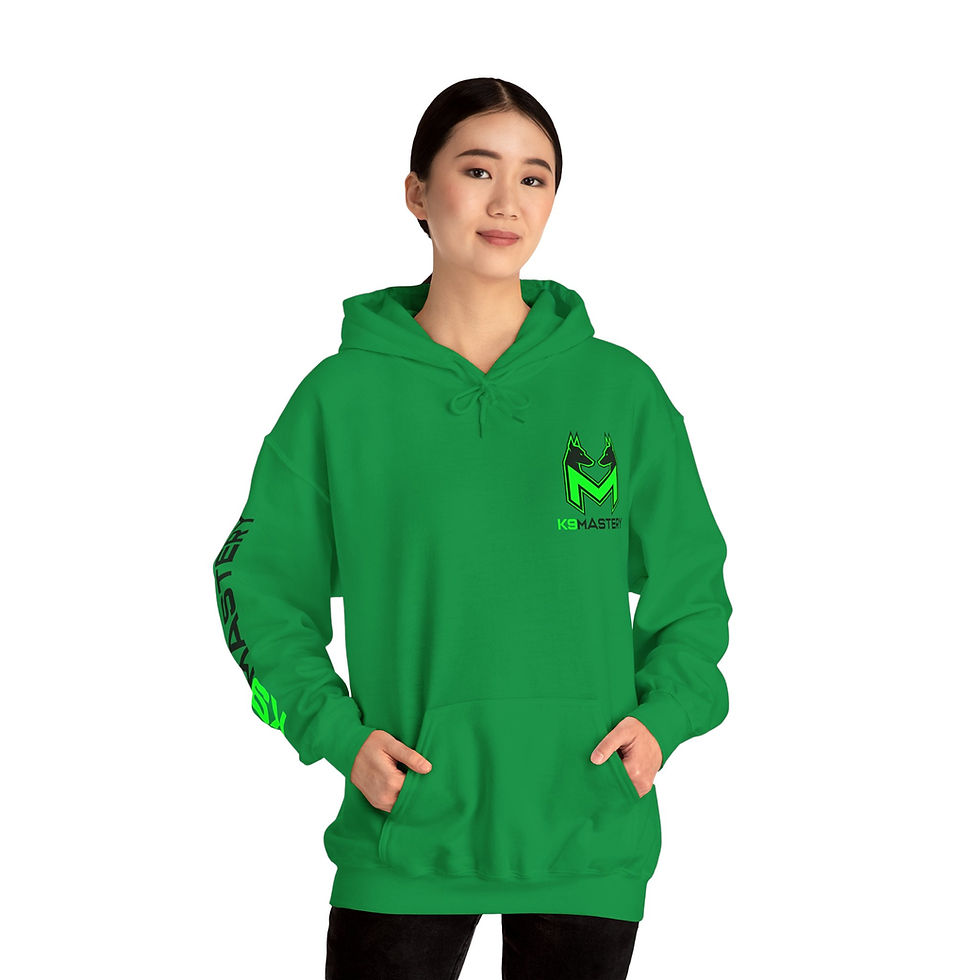 Thumbnail: K9 Mastery Custom Unisex Heavy Blend™ Hooded Sweatshirt (Green/Black Logo)