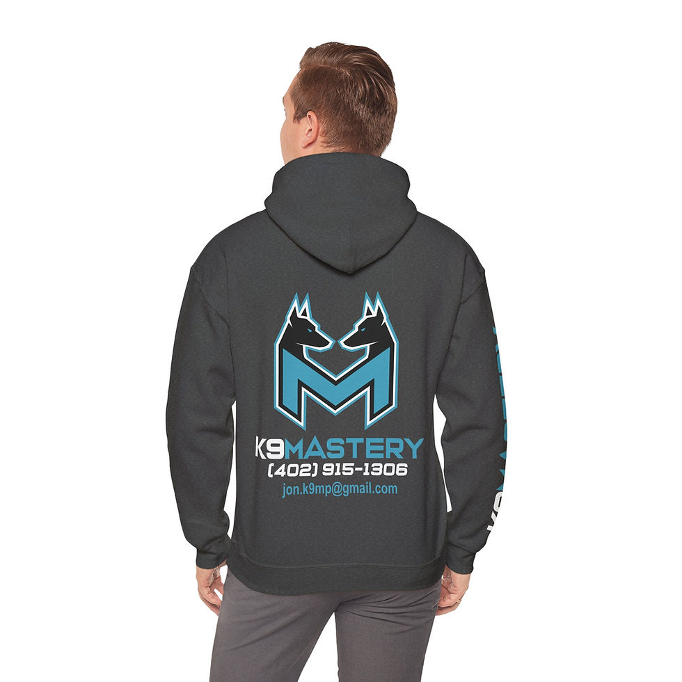 Thumbnail: K9 Mastery Custom Hooded Sweatshirt (Light Blue/Black Logo)