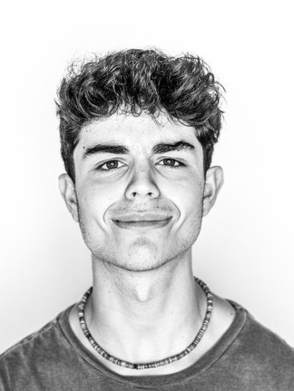 teenage boy posing for school pictures