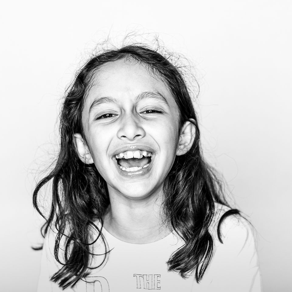 girl posing for school pictures