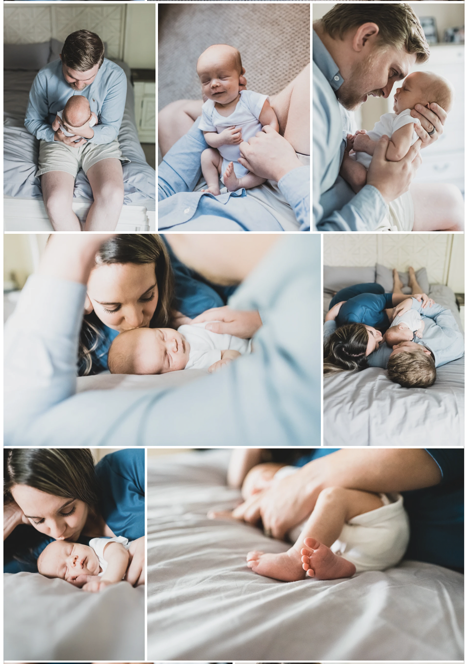 Newborn and big brother during an in home session