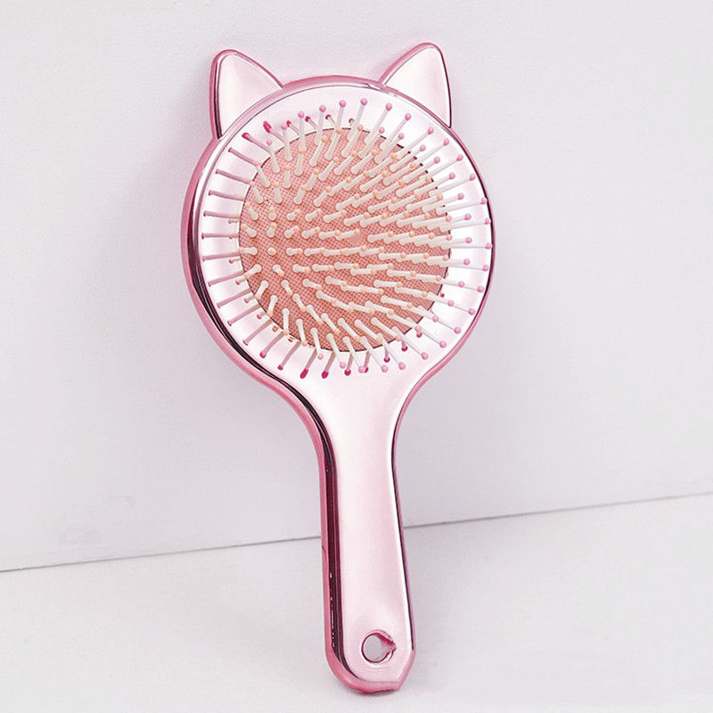 Thumbnail: Cute Cartoon Cat Massage Hair Comb with Elastic Grip