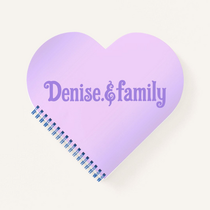 Denise.&family Pink Lavender Heart Notebook