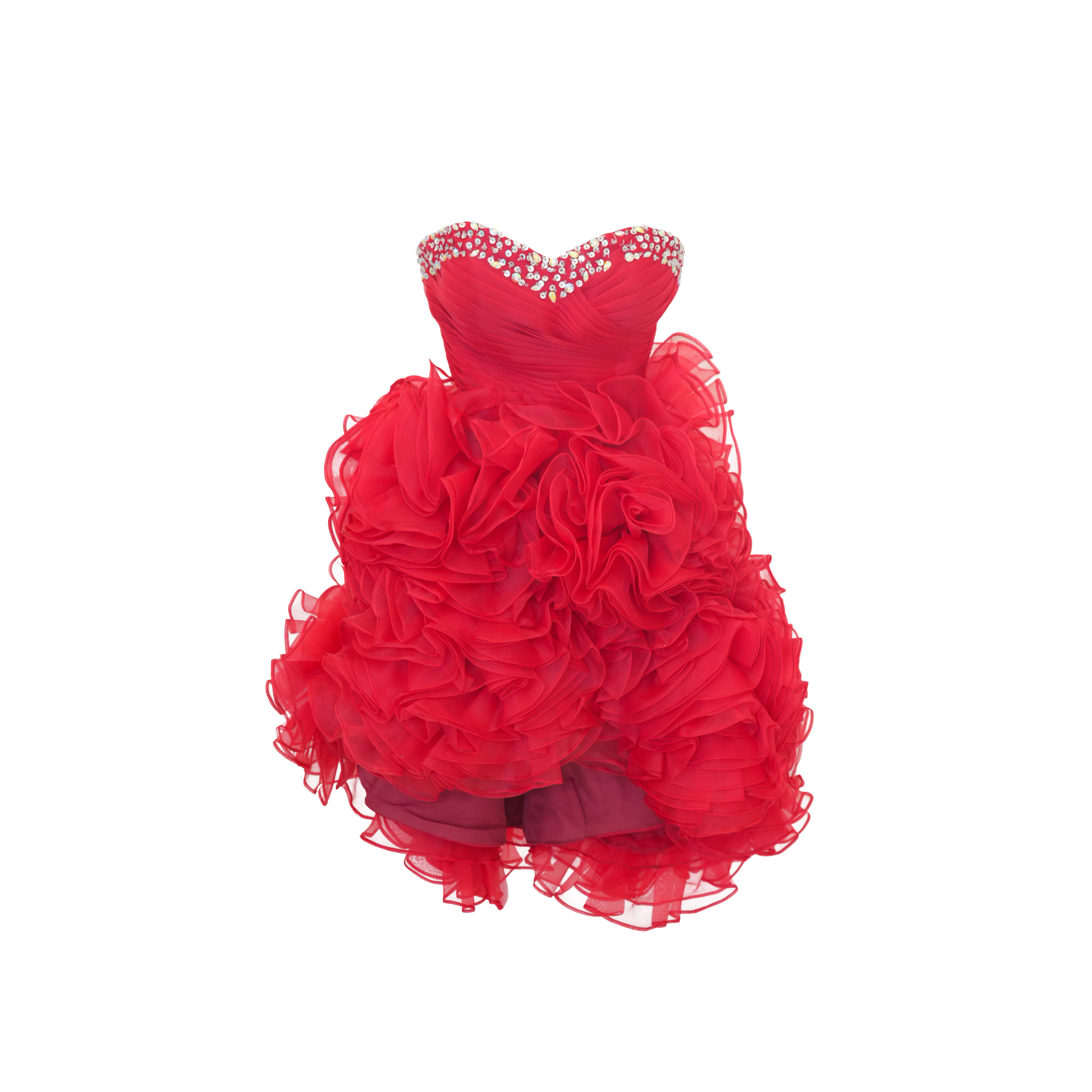 誕プレ 誕パ 2泊3日レンタルドレス 華やかビジューのボリュームレッドミニ丈ドレス sweet16 誕生日パーティー