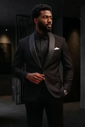 Made to measure tuxedo in Rittenhouse Square, Philadelphia by Eugene from European fabrics.