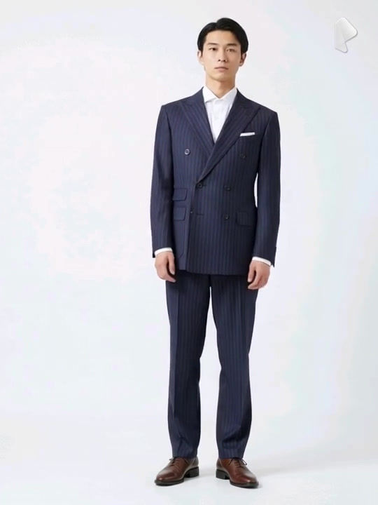 Thumbnail: Double-Breasted Midnight Blue Suit