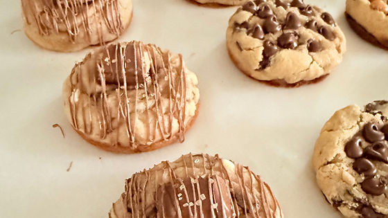 Variety Cookies Box (Chocolate Chips with (S'mores, Marshmallow, Graham crackers (optional), Red Velvet, Biscoff, Matcha with (Pistachio optional), Coca with (Slated Caramel optional)