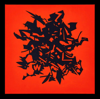 “Explosión en tres actos” Tríptico, 3 pinturas de 1 x 1 m.