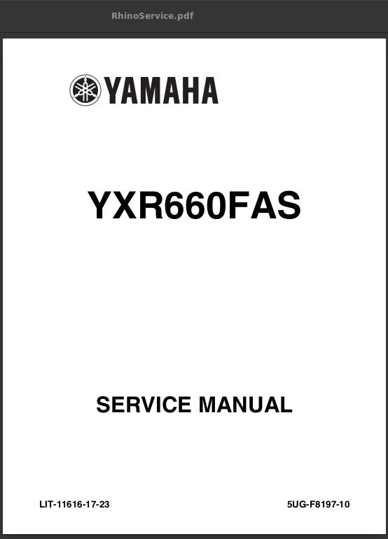 2006 YAMAHA RHINO 660 SERVICE MANUAL PDF visual data 8
