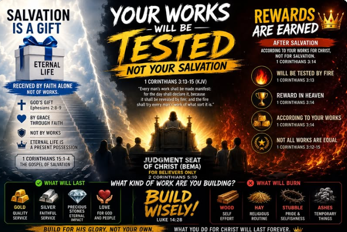 Your works will be tested, not your salvation