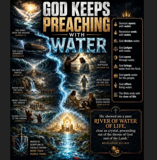 God keeps preaching with water