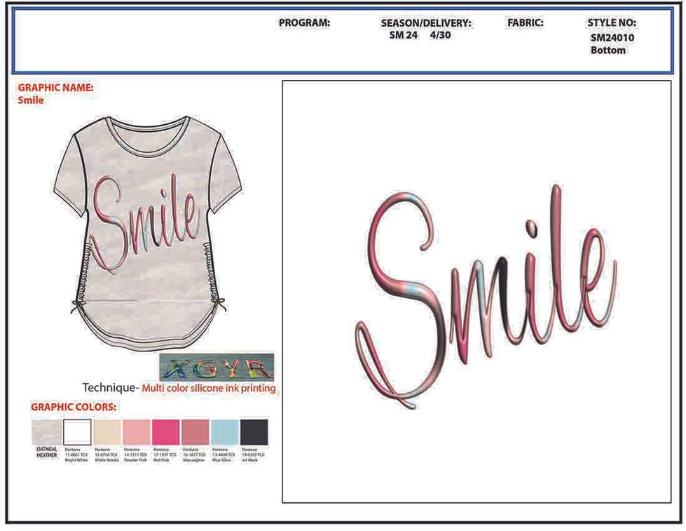 a t-shirt with the word smile on it
