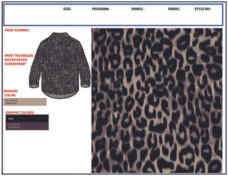 a drawing of a sweater with a leopard print on it