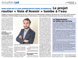 Revue de presse : la justice barre la route au projet routier "Voie d'Avenir"